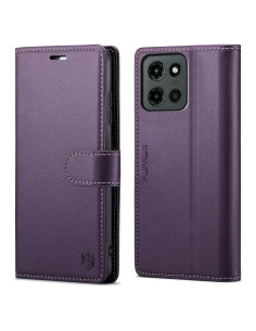 Funda Cartera FLIPALM para Moto G 5G 2025 con RFID Púrpura