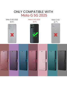 Funda Cartera FLIPALM para Moto G 5G 2025 con RFID Púrpura 2