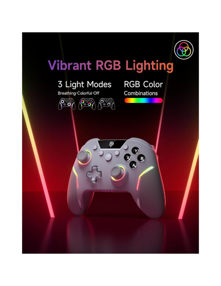 Controlador Inalámbrico EasySMX X20 para PC y Switch - RGB, 1000Hz Controlador Inalámbrico EasySMX X20 para PC y Switch - RGB, 1000Hz