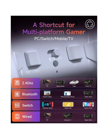 Controlador Inalámbrico EasySMX X20 para PC y Switch - RGB, 1000Hz Controlador Inalámbrico EasySMX X20 para PC y Switch - RGB, 1000Hz