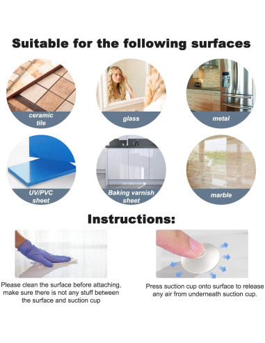 Ventosas de Silicona LOFTEK 4PCS para Luces LED Sumergibles