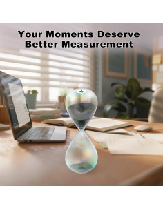 Reloj de Arena 1 Minuto Biloba Puff Negro - Vidrio Duradero 2