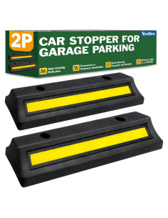 Paquete de 2 Topes de Estacionamiento YesBes 42.9x14x7.6 cm