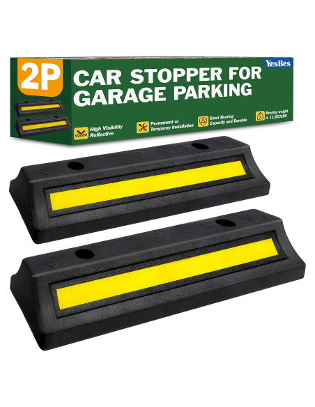 Paquete de 2 Topes de Estacionamiento YesBes 42.9x14x7.6 cm