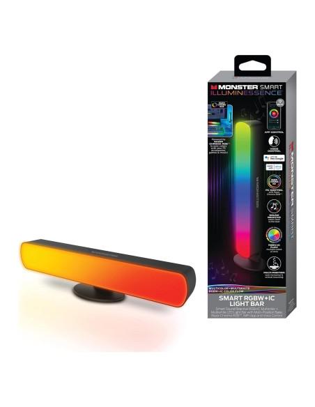 Barra de Luz LED Inteligente Monster RGB, Control por Voz, 158.76g