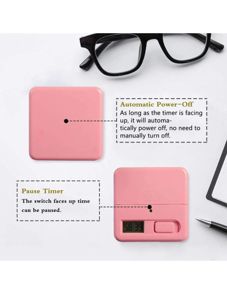 Temporizador Cubo DQDEDIAN Rosa con Sensor de Gravedad 15-60 Min