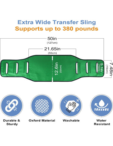 Sling de Transferencia Leetye Mei para Pacientes Encamados - Verde
