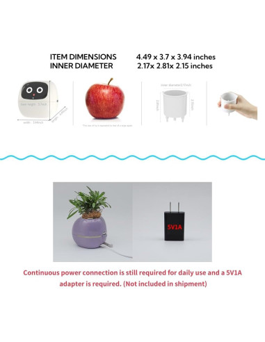 Maceta Inteligente Ivy Verde con Sensor de Agua y Luz
