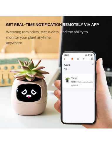 Maceta Inteligente Ivy Verde con Sensor de Agua y Luz