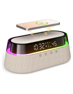 Reloj Despertador Digital EZVALO 6 en 1 con Carga Inalámbrica 15W