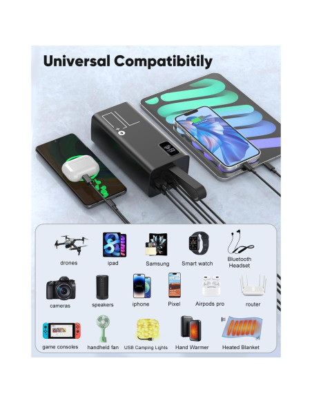 Cargador Portátil Liahomco 70000mAh Carga Rápida 30W USB-C Cargador Portátil Liahomco 70000mAh Carga Rápida 30W USB-C