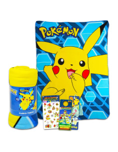 Manta de Forro Pikachu Pokemon Nintendo 152x114 cm con Stickers