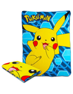 Manta de Forro Pikachu Pokemon Nintendo 152x114 cm con Stickers 2