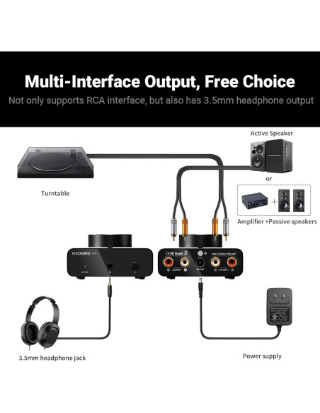 NEOHIPO TP10 Preamplificador de Phono para Tocadiscos Hi-Fi
