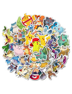 50 Pegatinas de Pokemon XYLL Impermeables para Laptops y Más