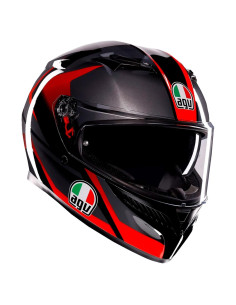 Casco Integral AGV K3 Striga Negro/Gris/rojo MD