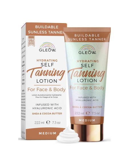 Autobronceador GLEOW 212 g - Loción Hidratante para Cara y Cuerpo