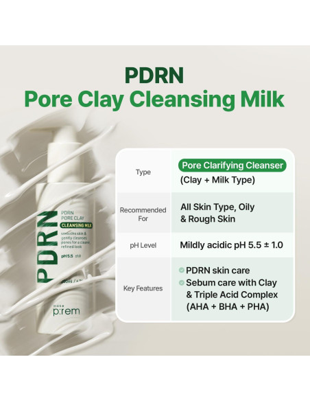 Leche Limpiadora de Arcilla PDRN MAKE P:REM 200ml Piel Sensible