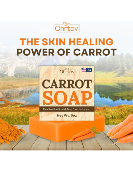 Jabón de Zanahoria Ohrtov - Limpiador Facial Natural 159g