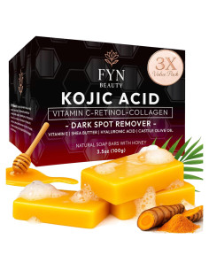 Jabón de Ácido Kójico FYN Beauty - 3 Piezas para Manchas y Rejuvenecimiento