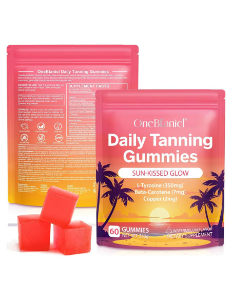 Gomitas Bronceadoras Veganas IWKDIJ con Licopeno y Beta Caroteno - 60 Unidades