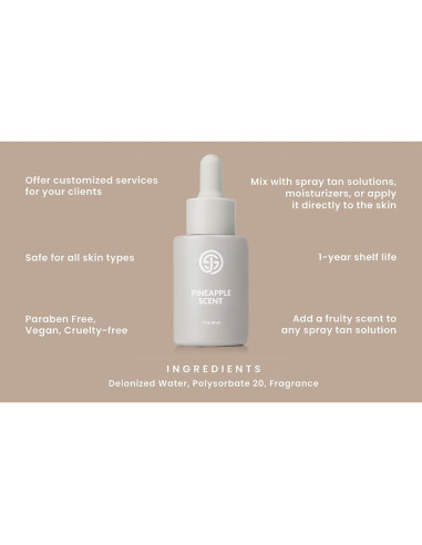 SJOLIE Aditivo Bronceador Sin Sol Piña 28.35g - Aroma Tropical