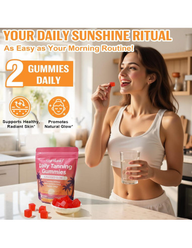 Gomitas Bronceadoras Veganas IWKDIJ con Licopeno y Beta Caroteno - 60 Unidades