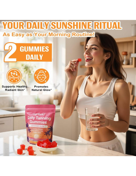 Gomitas Bronceadoras Veganas IWKDIJ con Licopeno y Beta Caroteno - 60 Unidades