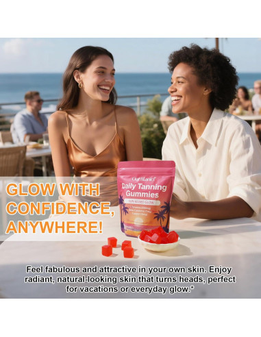 Gomitas Bronceadoras Veganas IWKDIJ con Licopeno y Beta Caroteno - 60 Unidades