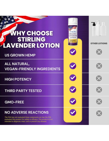 Loción Corporal Nutritiva Stirling 177ml - Lavanda Orgánica con Aceite de Cáñamo