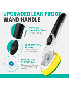 Mango dispensador de jabón HELIME con 5 recargas esponja 2