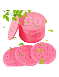 Esponjas Faciales Comprimidas METUUTER 50 Pcs 100% Celulosa Natural