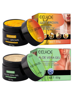 Juego de Gel Bronceador Marrón y Aloe Vera Domality 2 Piezas