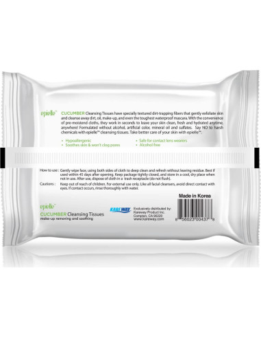 Toallitas Desmaquillantes Epielle Pepino 30 Unidades Suaves