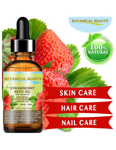 Aceite de Semilla de Fresa 100% Puro 60 ml Hidratante Natural