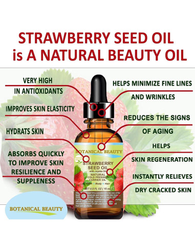 Aceite de Semilla de Fresa 100% Puro 60 ml Hidratante Natural