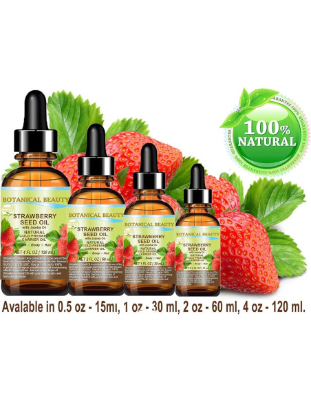 Aceite de Semilla de Fresa 100% Puro 60 ml Hidratante Natural