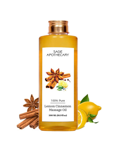 Aceite de Masaje Natural Sage Apothecary 500 ml - Limón y Canela