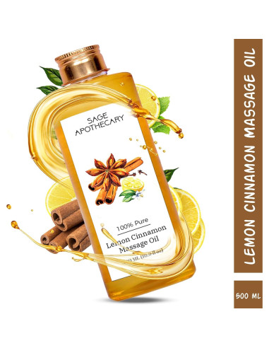 Aceite de Masaje Natural Sage Apothecary 500 ml - Limón y Canela