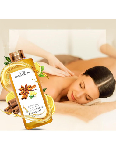 Aceite de Masaje Natural Sage Apothecary 500 ml - Limón y Canela
