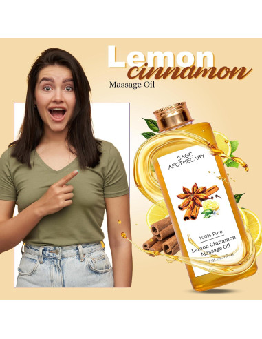 Aceite de Masaje Natural Sage Apothecary 500 ml - Limón y Canela
