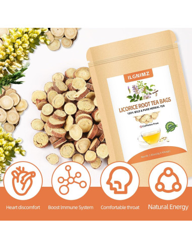 Té de raíz de regaliz ILGNIMZ 40 bolsas sin cafeína