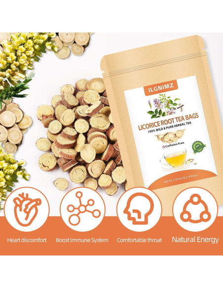 Té de raíz de regaliz ILGNIMZ 40 bolsas sin cafeína