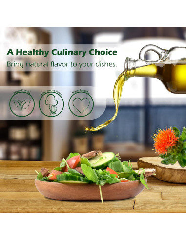 Aceite de Cártamo 236.6 ml - Prensado en Frío 100% Puro