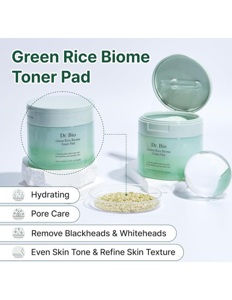 Tampón Tónico de Arroz Verde Dr. Bio 156.5g - Exfoliante Vegano