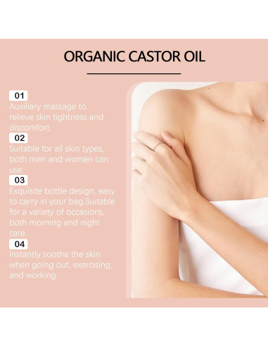 Aceite de Ricino Orgánico Roll-On Roseblem 50ml con Vitamina E