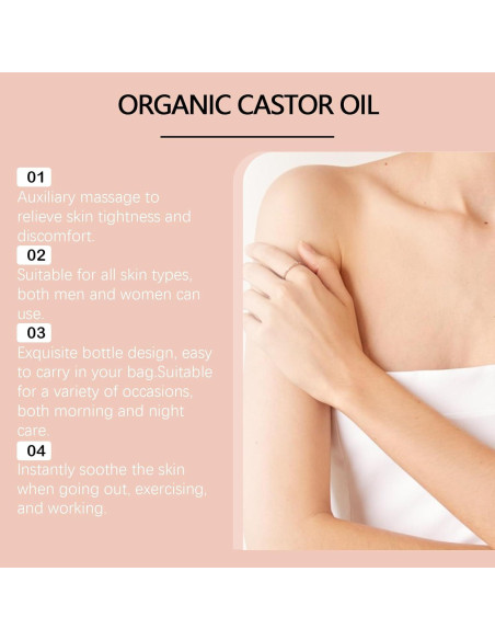 Aceite de Ricino Orgánico Roll-On Roseblem 50ml con Vitamina E