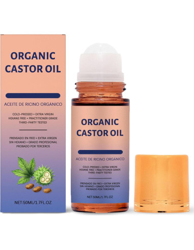Aceite de Ricino Orgánico Roll-On Roseblem 50ml con Vitamina E