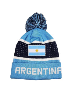 Gorro de País Icon Sports Argentina Unisex Azul con Pom