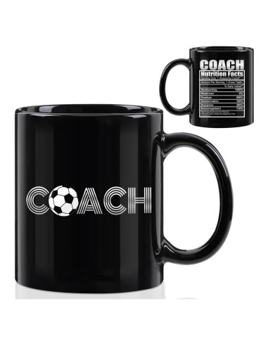 Taza de Café Cerámica 11oz CFGBFDGH Negro Fútbol Regalo